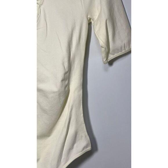 La Winner Cream Half Sleeve Crisscross Detail Body Suit Size M/L - Picture 7 of 7
